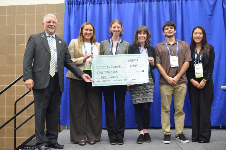 WEF President-Elect Keith Hobson with team members Tess Insalaco, Caroline McClung, Bonnie Brudie, Joaquin Garfias, and Grace Lee.