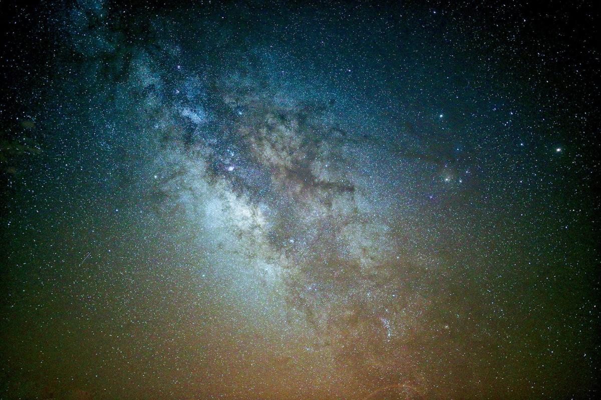 Stars and galaxy in the night sky